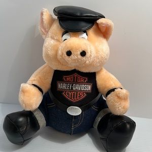 Harley Davidson 1992 pig stuff animal 10 inches toy decor